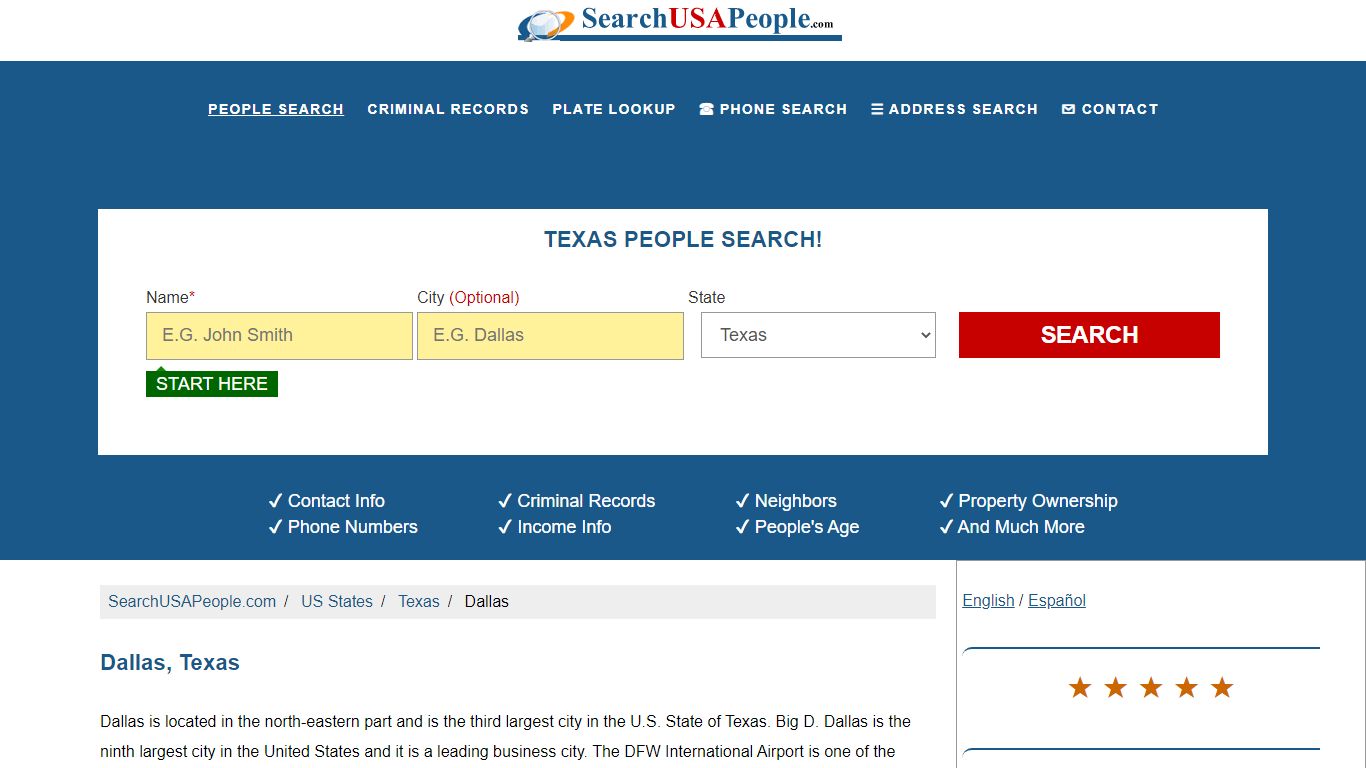Dallas | Texas People Search | SearchUSAPeople